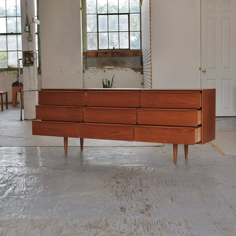 Teak 9-Drawer Dresser