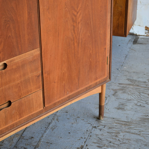 Teak & Oak Compact Highboard/Gentleman's Dresser