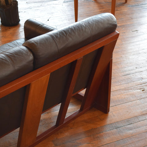 Leather 3-Seater Sofa by Moveis Corazza