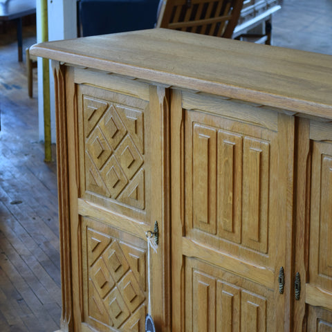 Vintage Oak Highboard Attributed to Henning Kjaernulf