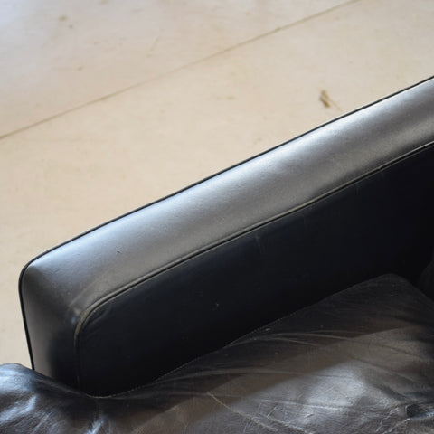 Vintage Black Model 807 Leather Swivel Lounge Chair by Fredrik A. Kayser for Vatne Møbler