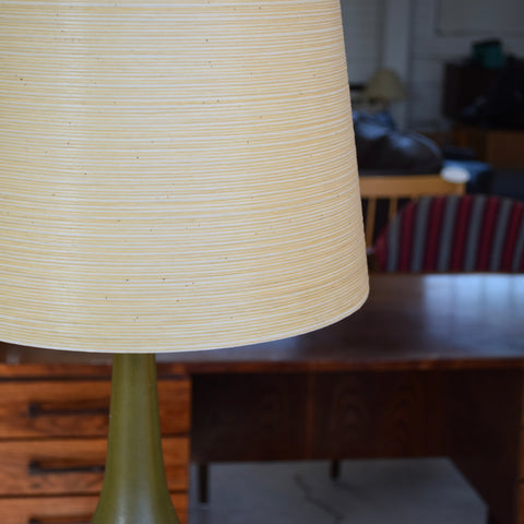Olive Green Ceramic Table Lamp by Lotte & Gunnar Bostlund