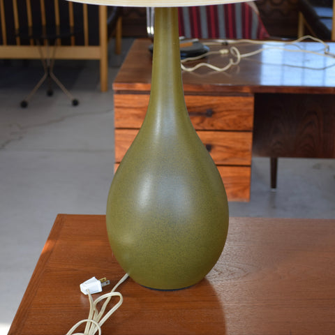 Olive Green Ceramic Table Lamp by Lotte & Gunnar Bostlund