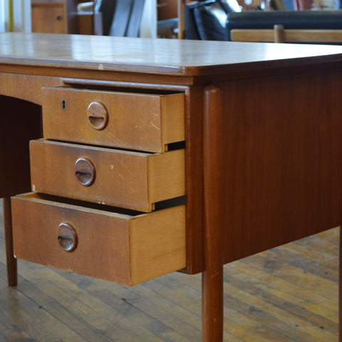 Teak Desk w/ Rear Bookcase