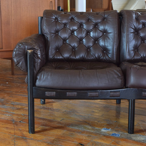 Arne Norell ‘Coja’ 3-Seater Sofa in Tufted Leather