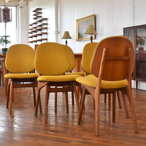 Set of 6 Teak Shield-Back Dining Chairs by Arne Hovmand Olsen
