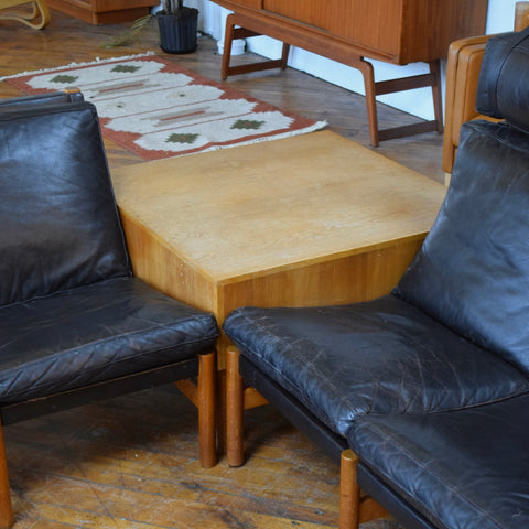 Danish Oak & Leather Sectional w/ Table