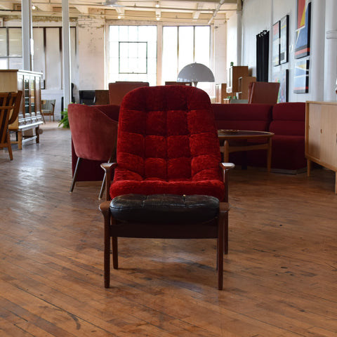 R. Huber Scoop Chair in Crushed Velvet