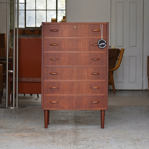 Vintage Teak Tallboy Dresser