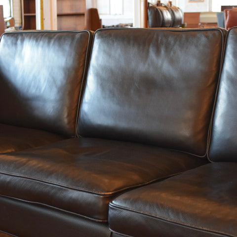 Black Leather 3-Seater Sofa by Stouby