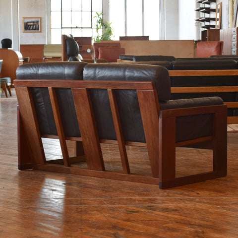 Leather Loveseat by Moveis Corazza