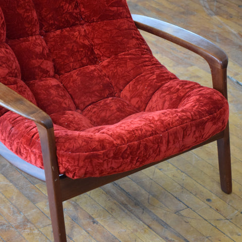 R. Huber Scoop Chair in Crushed Velvet