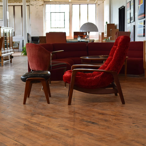 R. Huber Scoop Chair in Crushed Velvet