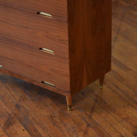 Vintage Walnut Tallboy Dresser