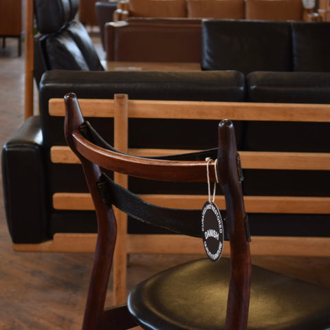 Set of 4 Leather & Rosewood Dining Chairs by Sibast