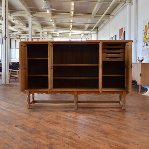 Vintage Oak Highboard Attributed to Henning Kjaernulf