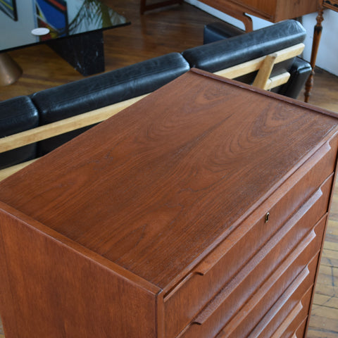 Danish Teak Tallboy Dresser