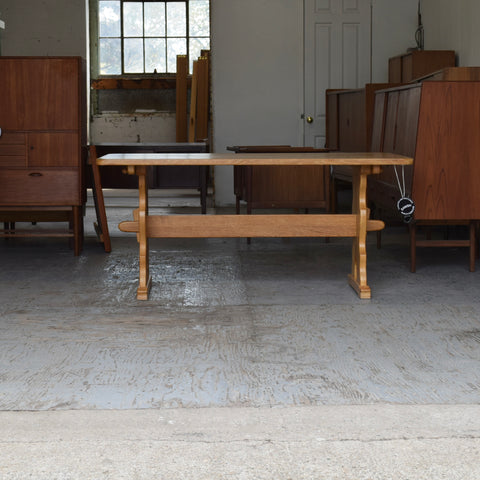 Solid Oak Dining Table Attributed to Henning Kjaernulf