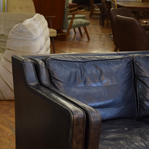 Danish Patina’d Leather 3-Seater Sofa by Stouby