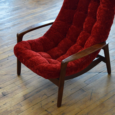 R. Huber Scoop Chair in Crushed Velvet