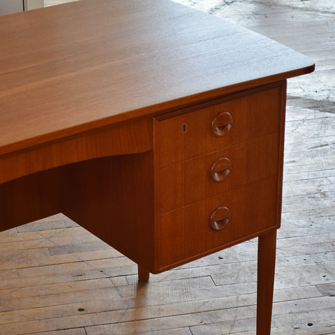 Teak Desk w/ Rear Bookcase