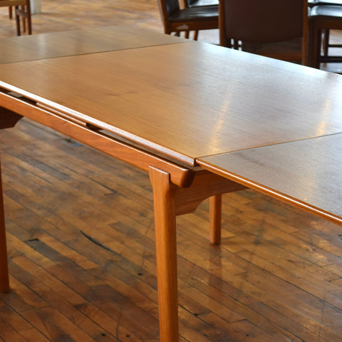 Johannes Andersen Teak Draw-Leaf Dining Table