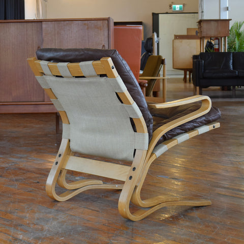 Bentwood & Leather Lounge Chair by Rykken & Co for Oddvin Rykken