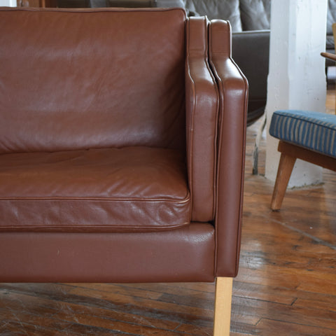 Brown Leather 3-Seater Sofa by Stouby