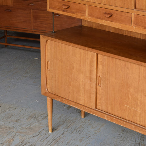 Teak Highboard w/ Brass Accents