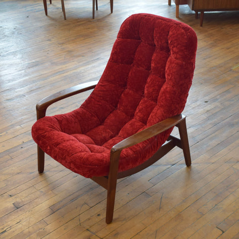 R. Huber Scoop Chair in Crushed Velvet