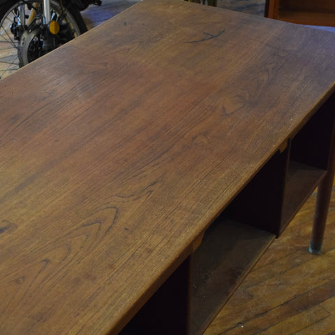 Executive Teak Desk w/ Rear Bookcase