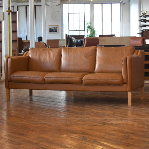 Caramel Leather 3-Seater Sofa