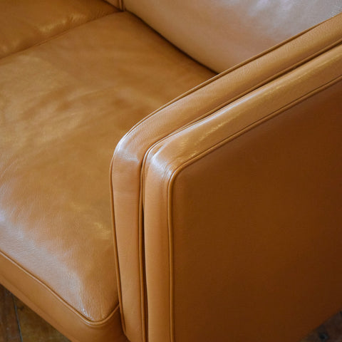 Caramel Leather Loveseat