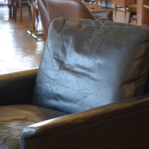 Leather Arm Chair w/ Down Fill by Hans Olsen