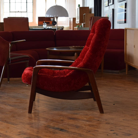 R. Huber Scoop Chair in Crushed Velvet