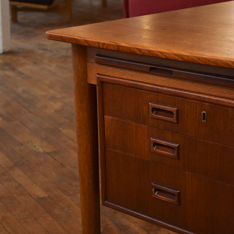 Executive Teak Desk w/ Rear Bookcase