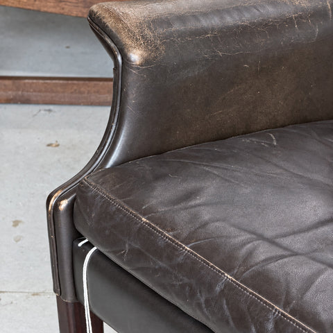 Aage Christiansen low-back leather lounge chair — view 6
