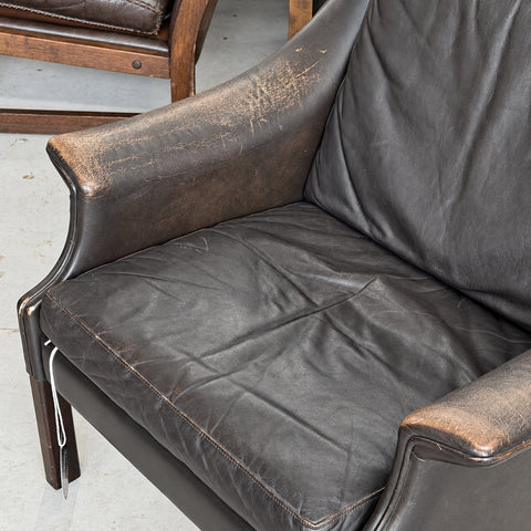 Aage Christiansen low-back leather lounge chair — view 7