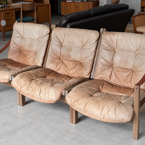 Vintage Leather Sofa by Torbjørn Afdal — showroom view 14