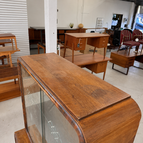 Art Deco walnut sideboard top view