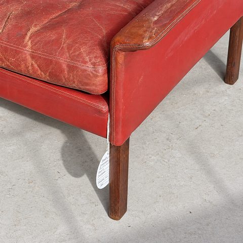 Red leather Hans Olsen chair — 08-1453