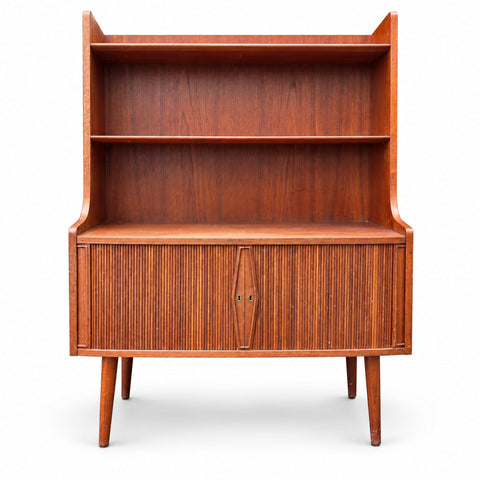 Vintage Teak Bookcase by Johannes North — white background with soft shadow