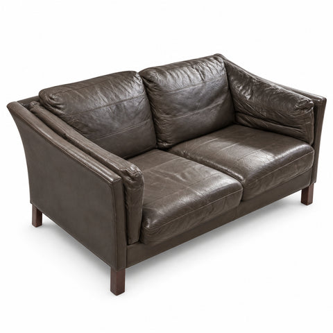Vintage Leather Loveseat by Stouby — white background with soft shadow