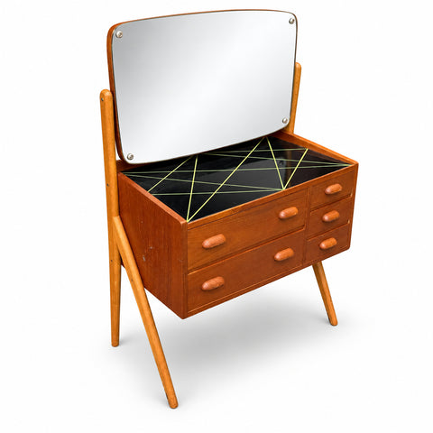 Vintage Danish Vanity by Sigfred Omann — white background with soft shadow