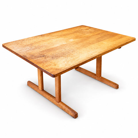 Vintage Danish Oak Dining Table by Børge Mogensen — white background with soft shadow