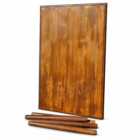 Vintage Danish Teak Draw Leaf Dining Table — white background with soft shadow