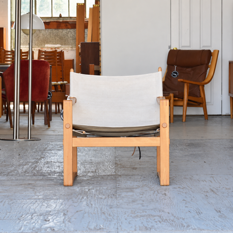 Børge Jensen white canvas lounge chair — view 3