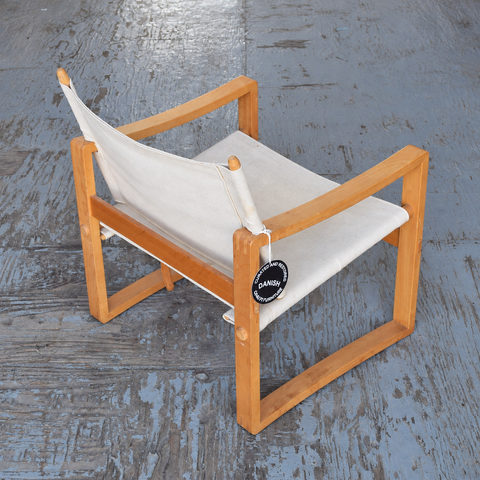 Børge Jensen white canvas lounge chair — view 6