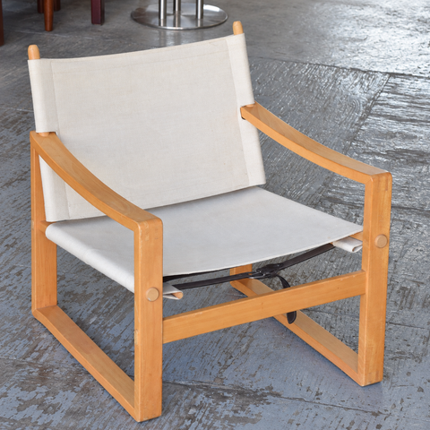 Børge Jensen white canvas lounge chair — view 7