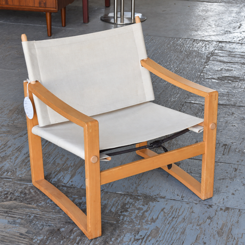 Børge Jensen white canvas lounge chair — view 8